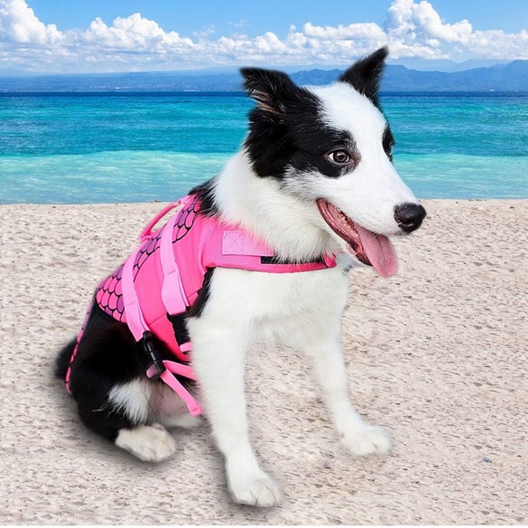 Mermaid Dog Sz SMALL Life Jacket Vest Saver Safety Swim Preserver Rescue Handle - Picture 12 of 16